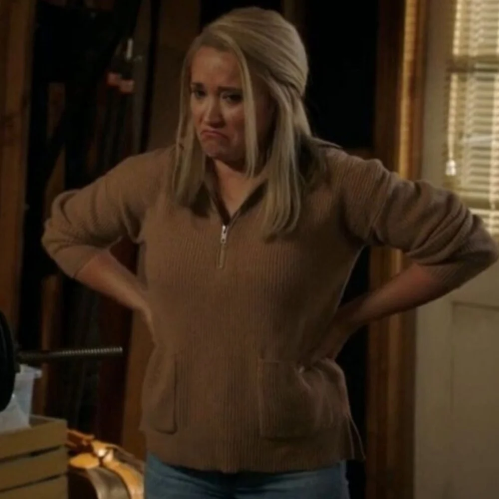 Madewell "Glenbrook Half-Zip Pullover Sweater" Heather Saddle Tan Women's Size M - Picture 4 of 12